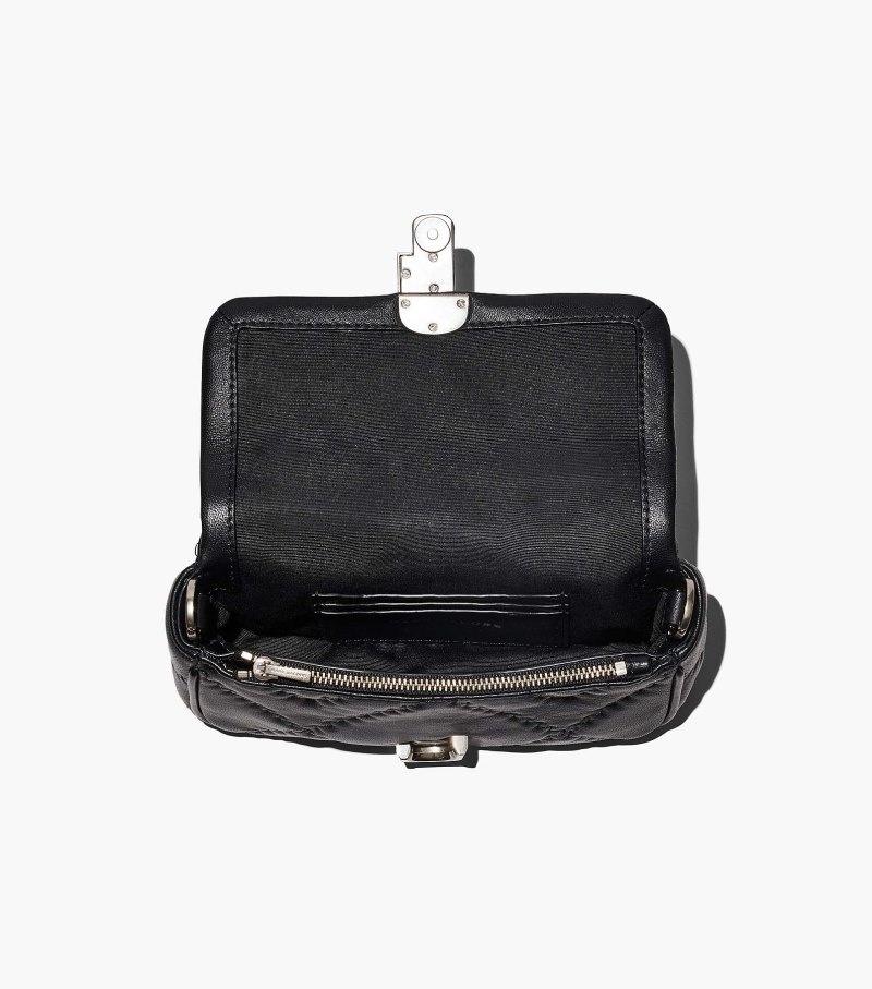 Bolsas Mini Marc Jacobs The Acolchoado Couro J Marc Mini Bag Feminino Pretas | GD2-0658