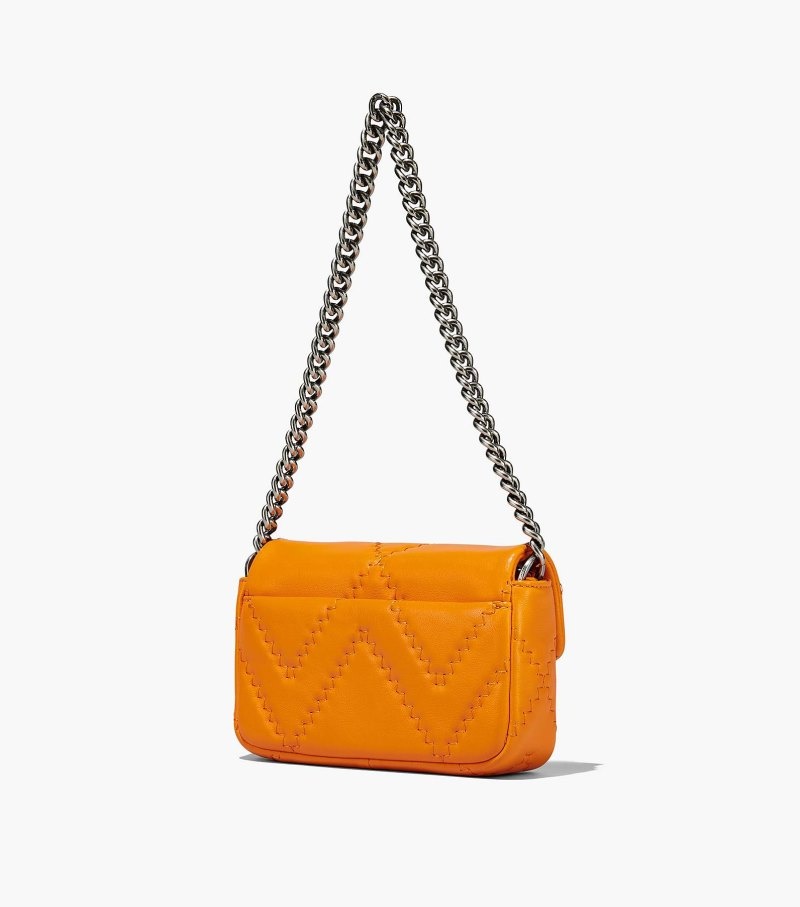 Bolsas Mini Marc Jacobs The Acolchoado Couro J Marc Mini Bag Feminino Laranja | SW2-5487