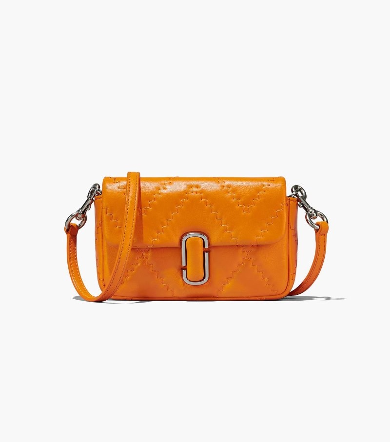 Bolsas Mini Marc Jacobs The Acolchoado Couro J Marc Mini Bag Feminino Laranja | SW2-5487