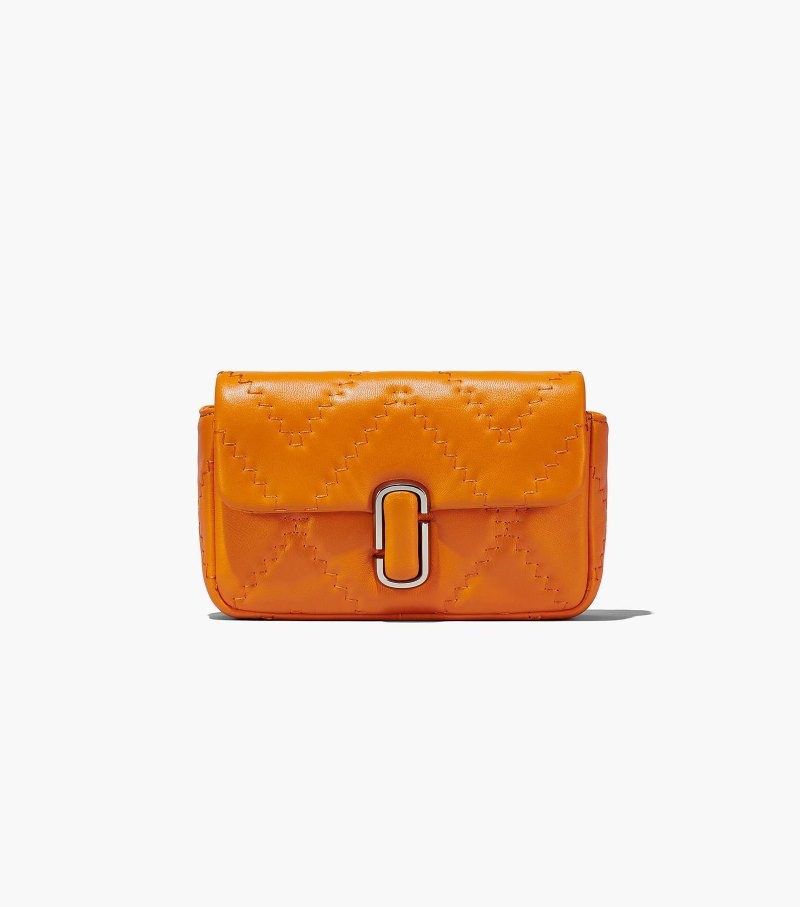 Bolsas Mini Marc Jacobs The Acolchoado Couro J Marc Mini Bag Feminino Laranja | SW2-5487