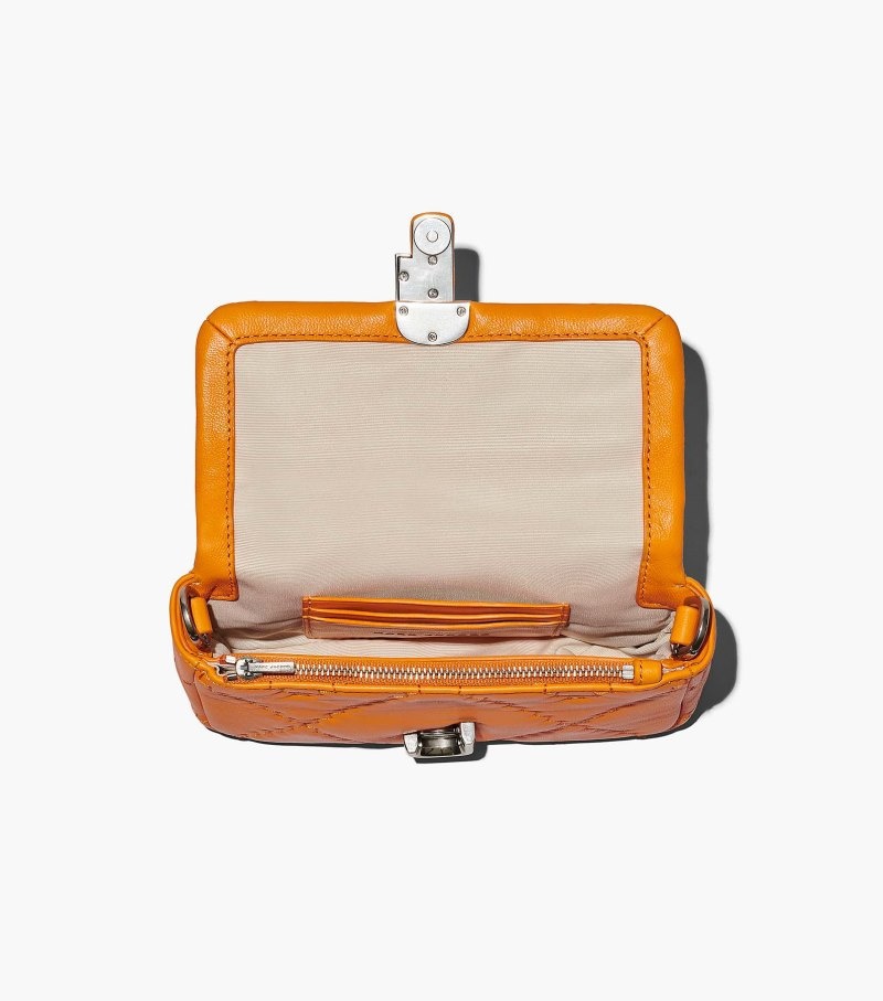 Bolsas Mini Marc Jacobs The Acolchoado Couro J Marc Mini Bag Feminino Laranja | SW2-5487