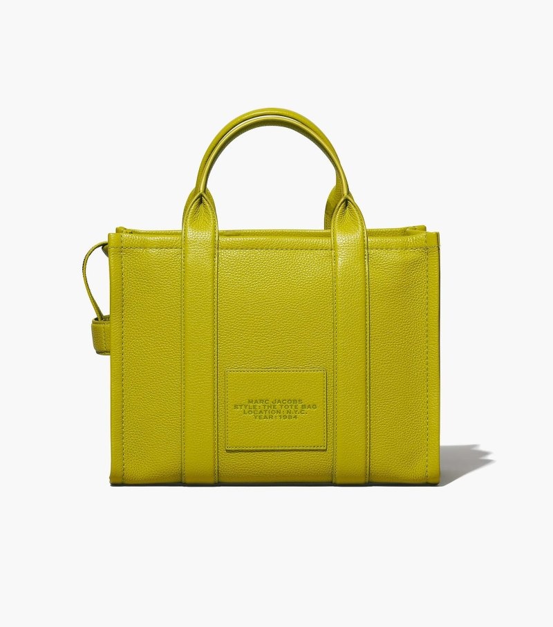 Bolsas Tote Marc Jacobs The Couro Medium Tote Bag Feminino Verdes Amarelas | PH9-1574