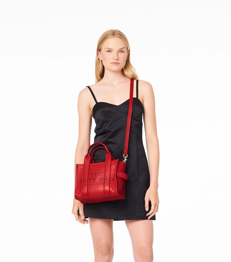 Bolsas Tote Marc Jacobs The Couro Mini Tote Bag Feminino Vermelhas | IT3-0208