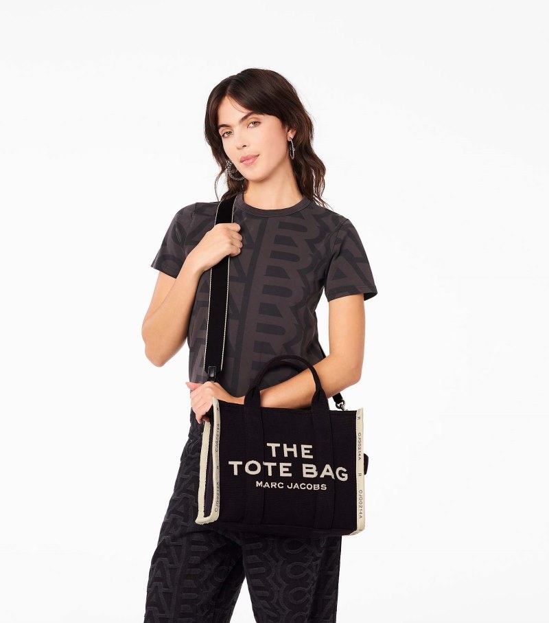 Bolsas Tote Marc Jacobs The Jacquard Medium Tote Bag Feminino Pretas | QL1-8682