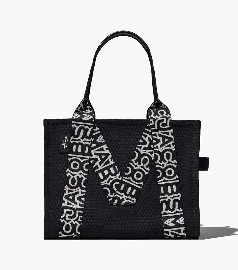 Bolsas Tote Marc Jacobs The M Large Tote Bag Feminino Pretas Branco | NI9-4111