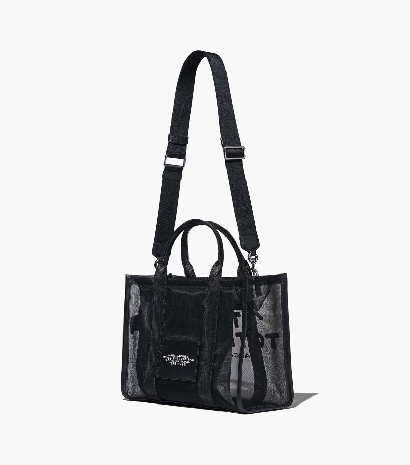 Bolsas Tote Marc Jacobs The Mesh Medium Tote Bag Feminino Pretas | KM0-8625