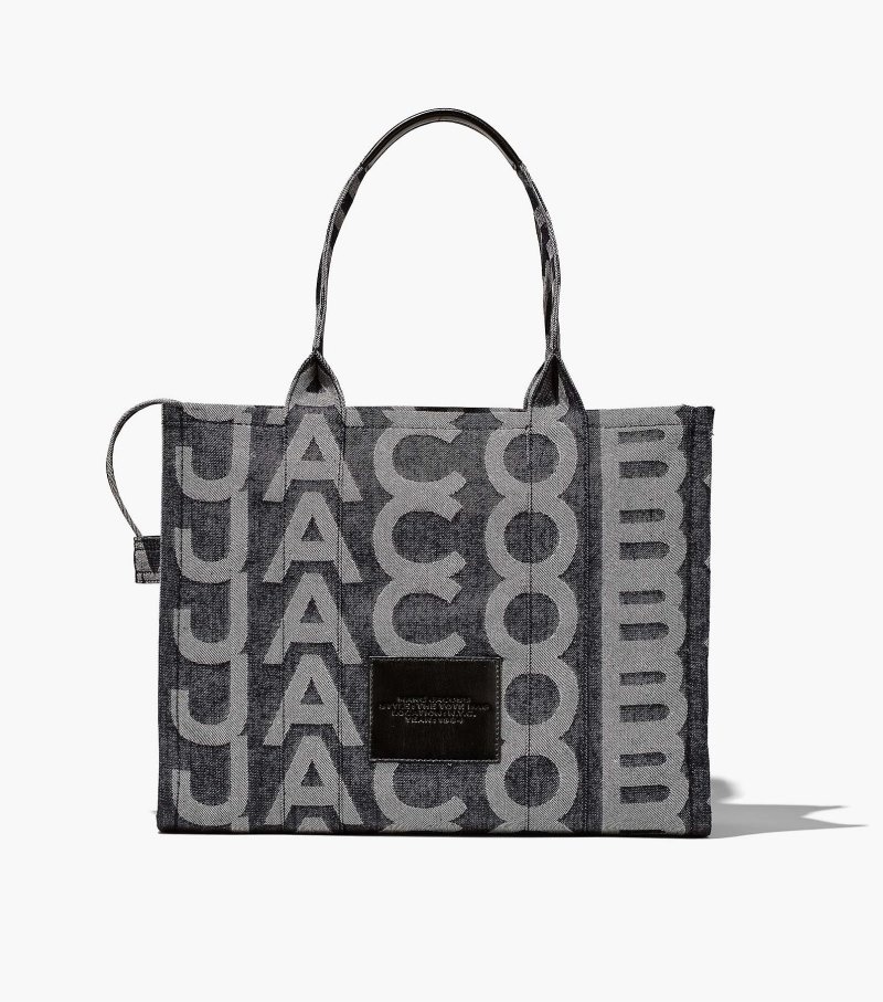 Bolsas Tote Marc Jacobs The Monogram Denim Large Tote Feminino Azuis | IY9-8900