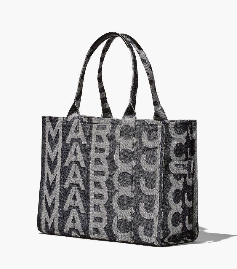 Bolsas Tote Marc Jacobs The Monogram Denim Large Tote Feminino Azuis | IY9-8900