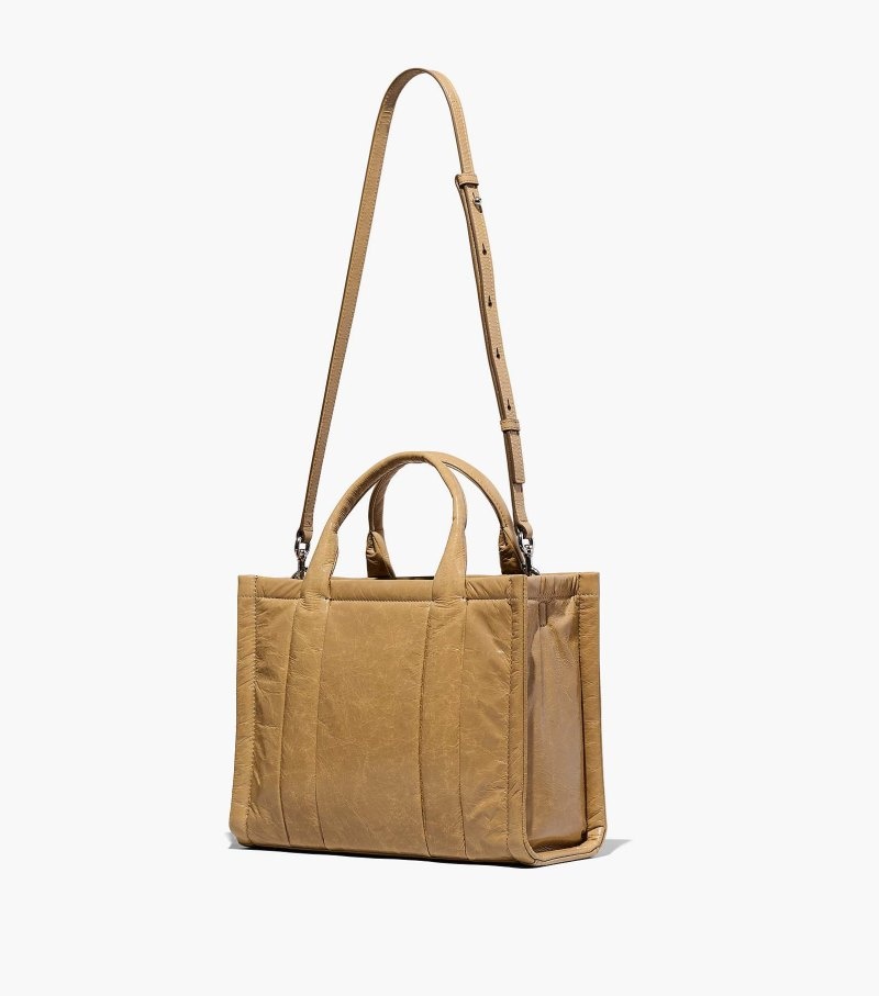 Bolsas Tote Marc Jacobs The Shiny Crinkle Medium Tote Bag Feminino Luz Marrom | TE6-2924