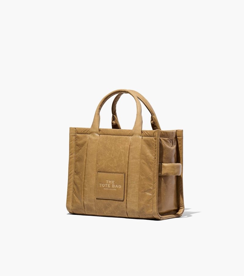 Bolsas Tote Marc Jacobs The Shiny Crinkle Medium Tote Bag Feminino Luz Marrom | TE6-2924