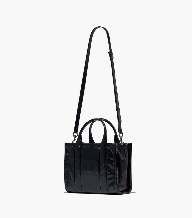 Bolsas Tote Marc Jacobs The Shiny Crinkle Mini Tote Feminino Pretas | RP2-1497