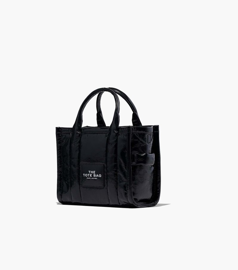 Bolsas Tote Marc Jacobs The Shiny Crinkle Mini Tote Feminino Pretas | RP2-1497