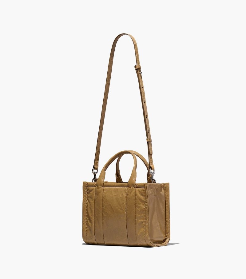 Bolsas Tote Marc Jacobs The Shiny Crinkle Mini Tote Feminino Luz Marrom | MU9-3681