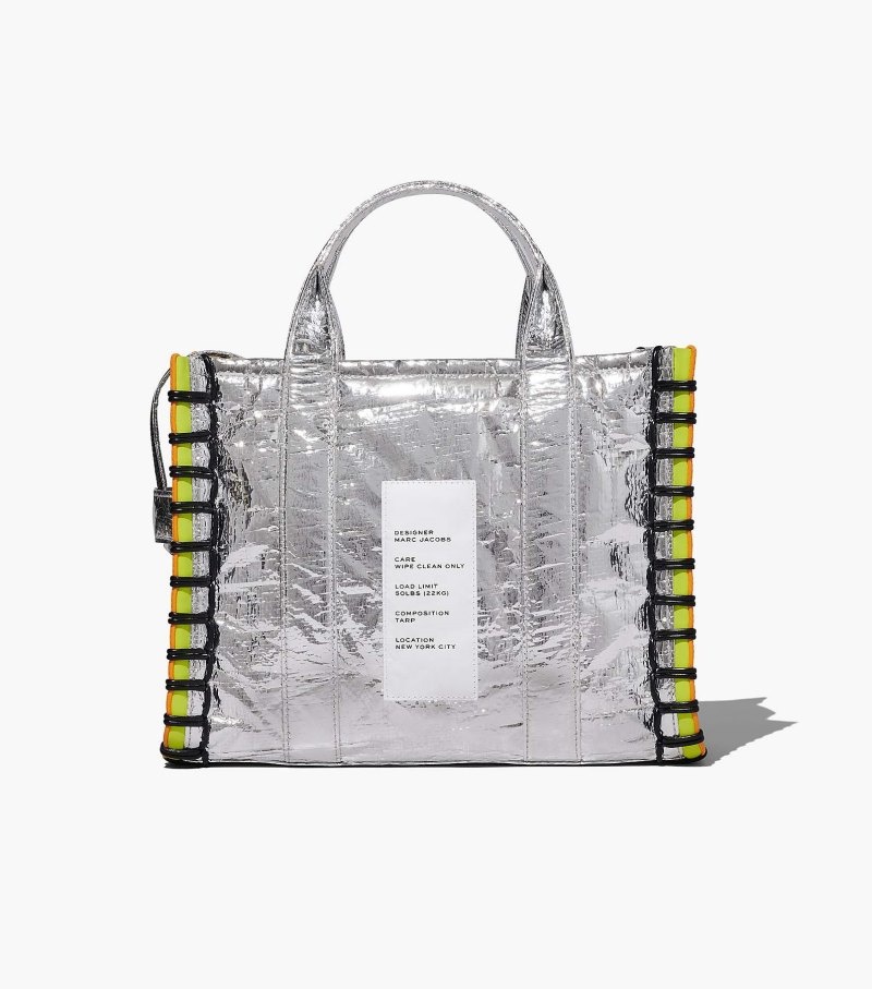 Bolsas Tote Marc Jacobs The Tarp Medium Tote Feminino Prateadas | QD8-2867