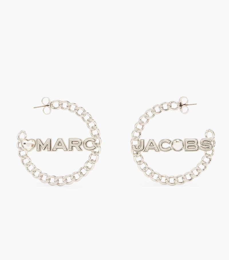 Brincos Marc Jacobs The Charmed Chain Hoops Feminino Prateadas | CG0-9563