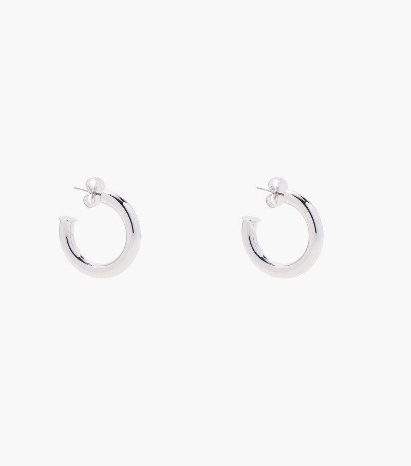 Brincos Marc Jacobs The Charmed Double Heart Hoops Feminino Prateadas | GZ1-5409