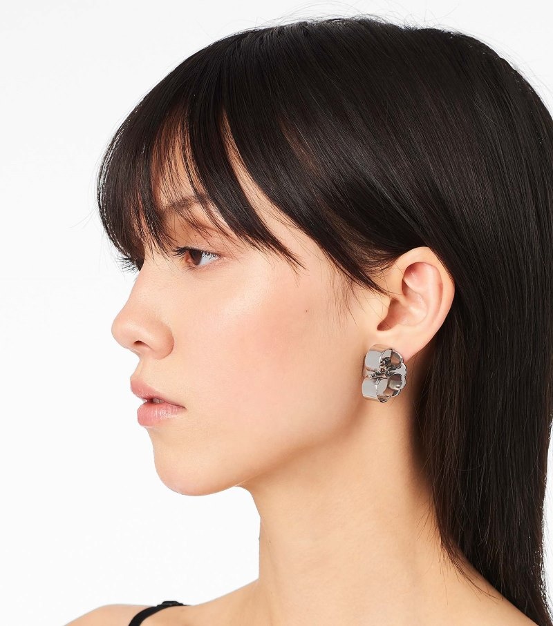 Brincos Marc Jacobs The Charmed Heart Stud Earrings Feminino Prateadas | HX9-3747