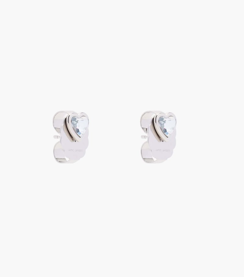 Brincos Marc Jacobs The Charmed Heart Stud Earrings Feminino Prateadas | HX9-3747