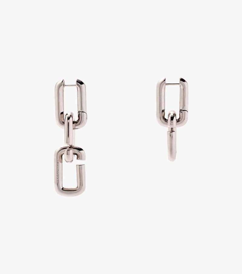 Brincos Marc Jacobs The J Marc Chain Link Earrings Feminino Prateadas | LS3-0742