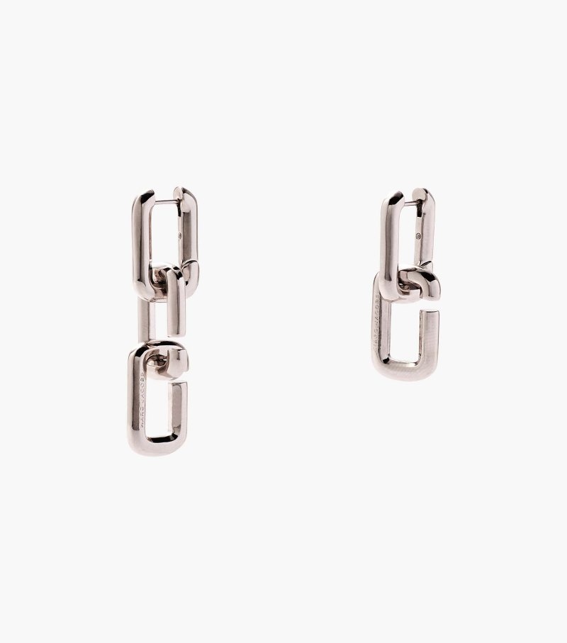 Brincos Marc Jacobs The J Marc Chain Link Earrings Feminino Prateadas | LS3-0742