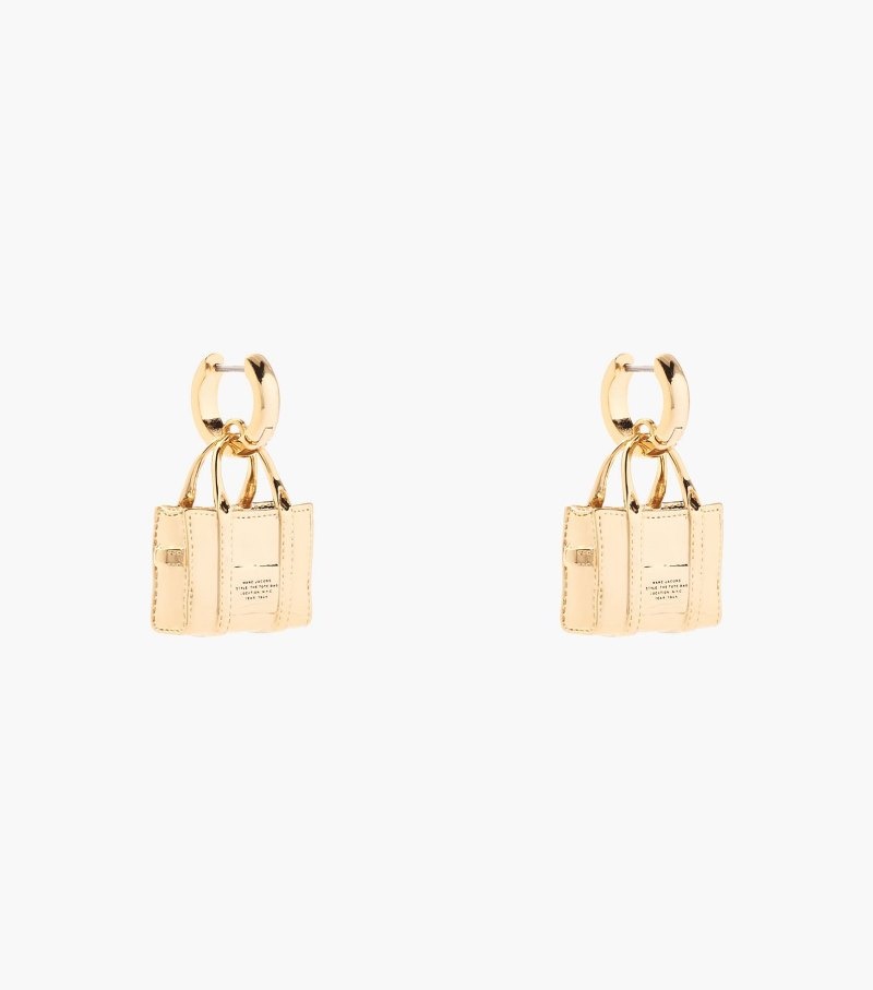 Brincos Marc Jacobs The Tote Bag Charm Earrings Feminino Luz Douradas | DN4-6199