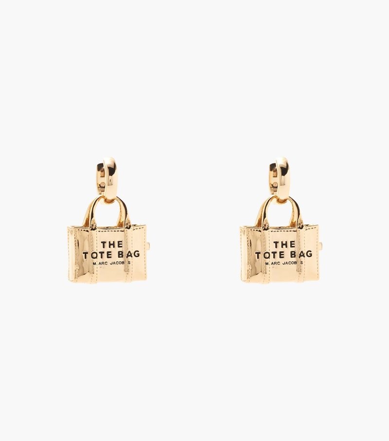 Brincos Marc Jacobs The Tote Bag Charm Earrings Feminino Luz Douradas | DN4-6199