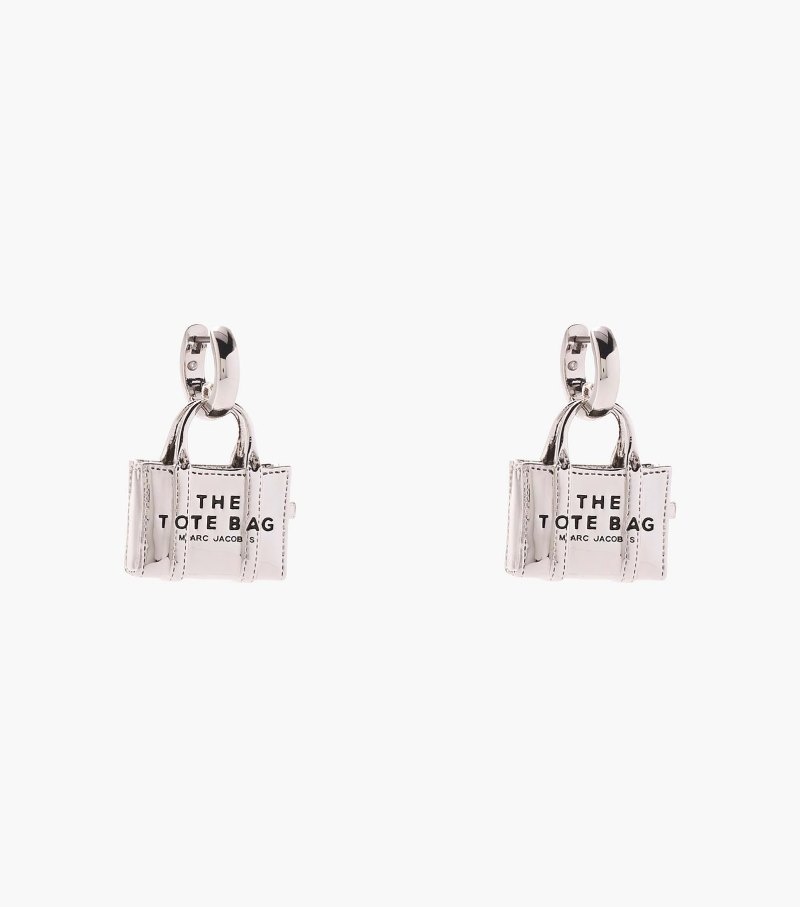 Brincos Marc Jacobs The Tote Bag Charm Earrings Feminino Luz Prateadas | HN0-8770