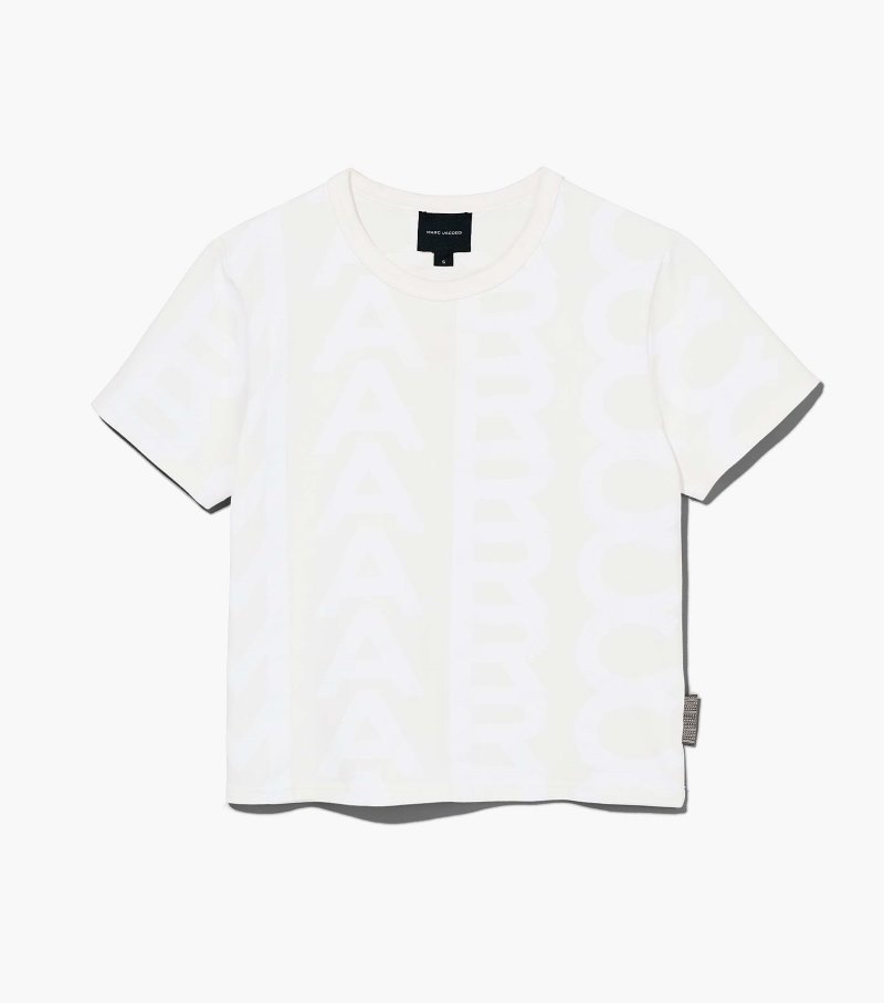 Camiseta Marc Jacobs Monogram Baby Tee Feminino Branco | DN4-2940