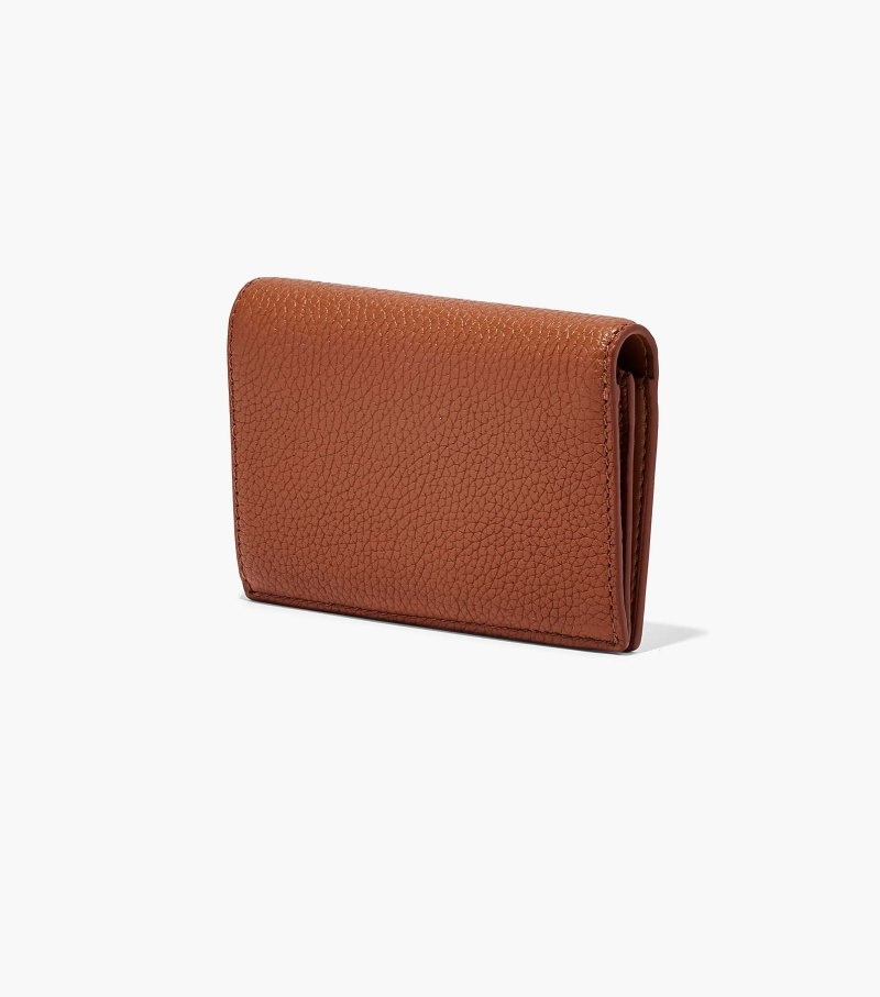 Carteiras Marc Jacobs The Couro Small Bifold Wallet Feminino Chocolate | MK7-1911