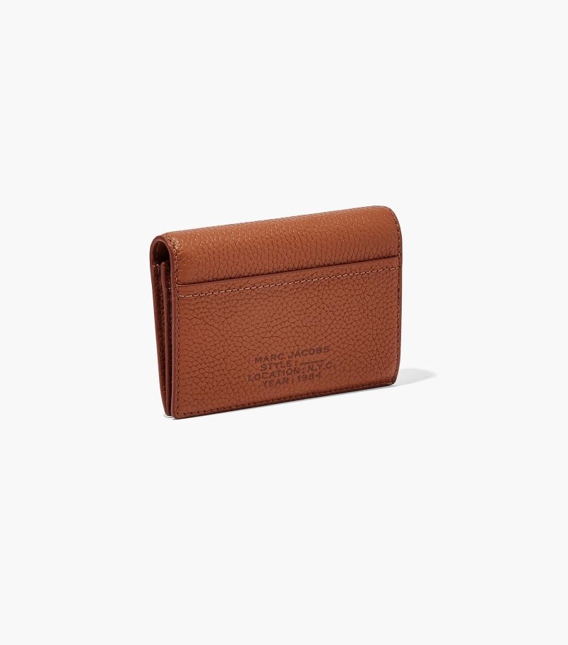 Carteiras Marc Jacobs The Couro Small Bifold Wallet Feminino Chocolate | MK7-1911