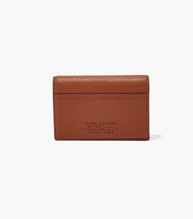 Carteiras Marc Jacobs The Couro Small Bifold Wallet Feminino Chocolate | MK7-1911