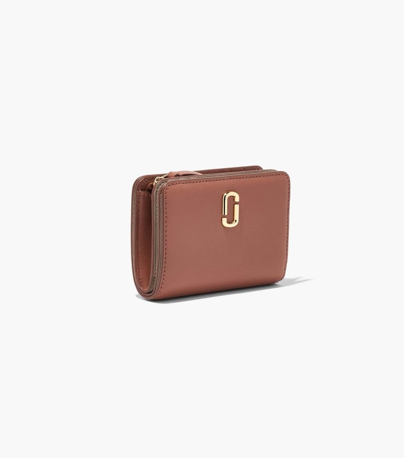 Carteiras Marc Jacobs The J Marc Mini Compact Wallet Feminino Chocolate | HZ7-0714