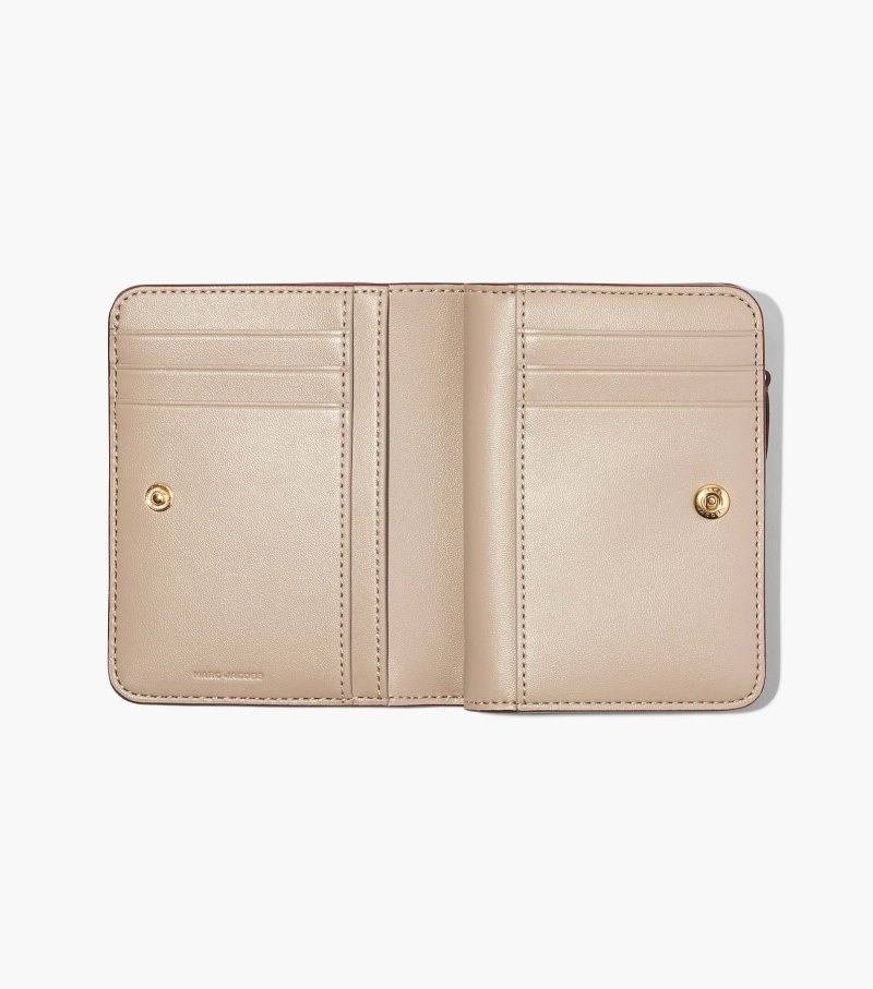 Carteiras Marc Jacobs The J Marc Mini Compact Wallet Feminino Chocolate | HZ7-0714