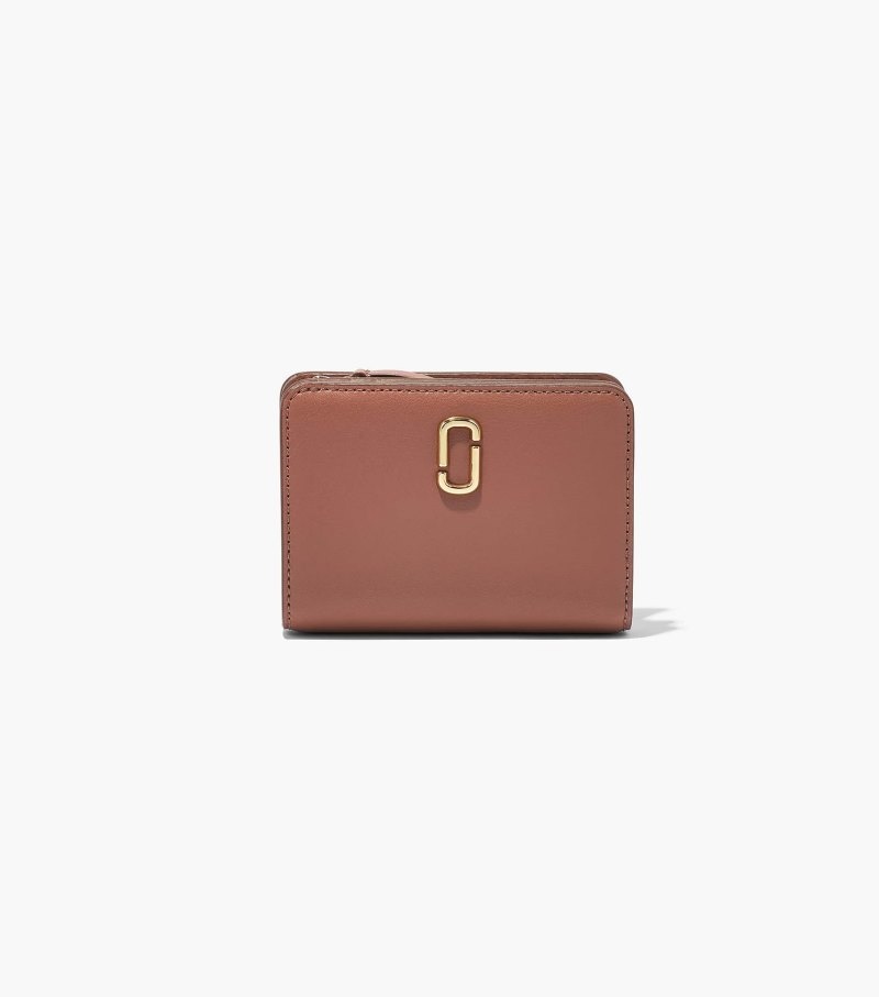 Carteiras Marc Jacobs The J Marc Mini Compact Wallet Feminino Chocolate | HZ7-0714