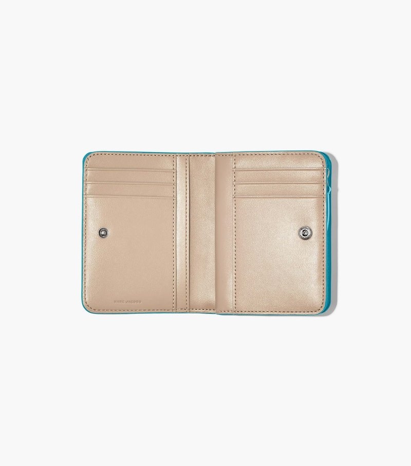 Carteiras Marc Jacobs The J Marc Mini Compact Wallet Feminino Turquesa | SA1-2882