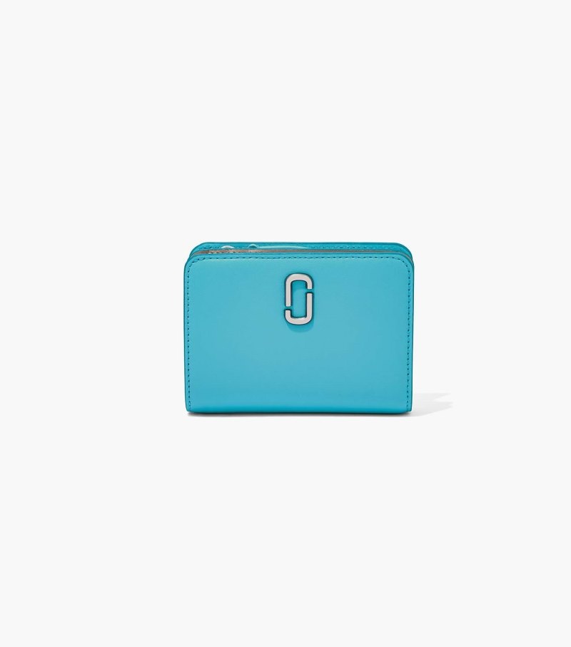 Carteiras Marc Jacobs The J Marc Mini Compact Wallet Feminino Turquesa | SA1-2882