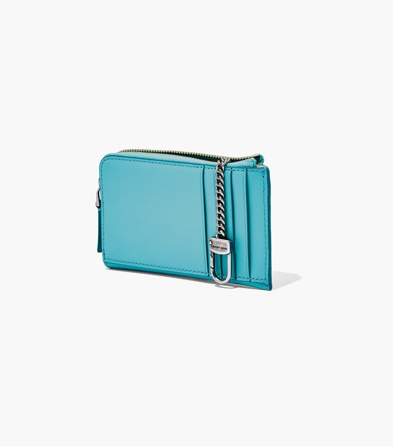 Carteiras Marc Jacobs The J Marc Top Zip Multi Wallet Feminino Turquesa | RD8-9409