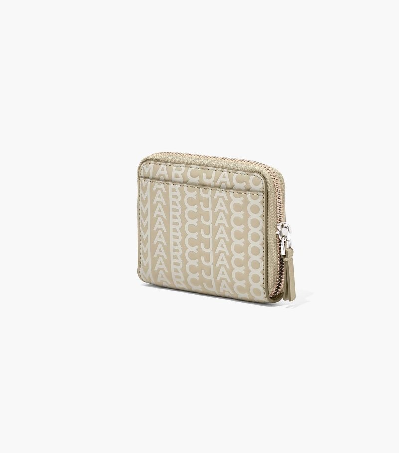 Carteiras Marc Jacobs The Monogram Couro Zip Around Wallet Feminino Caqui | CL5-2592