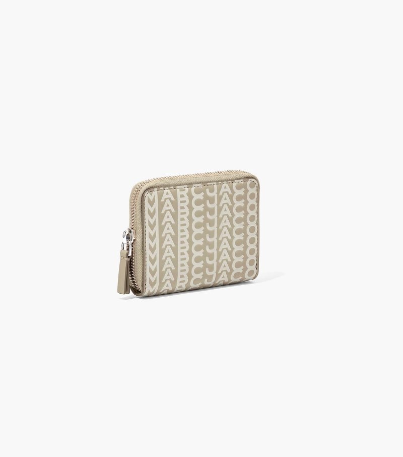 Carteiras Marc Jacobs The Monogram Couro Zip Around Wallet Feminino Caqui | CL5-2592