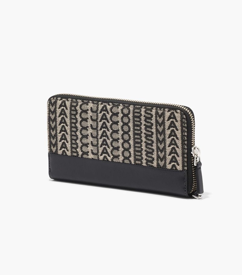 Carteiras Marc Jacobs The Monogram Jacquard Continental Wristlet Wallet Feminino Bege Multicoloridas | MN7-9995