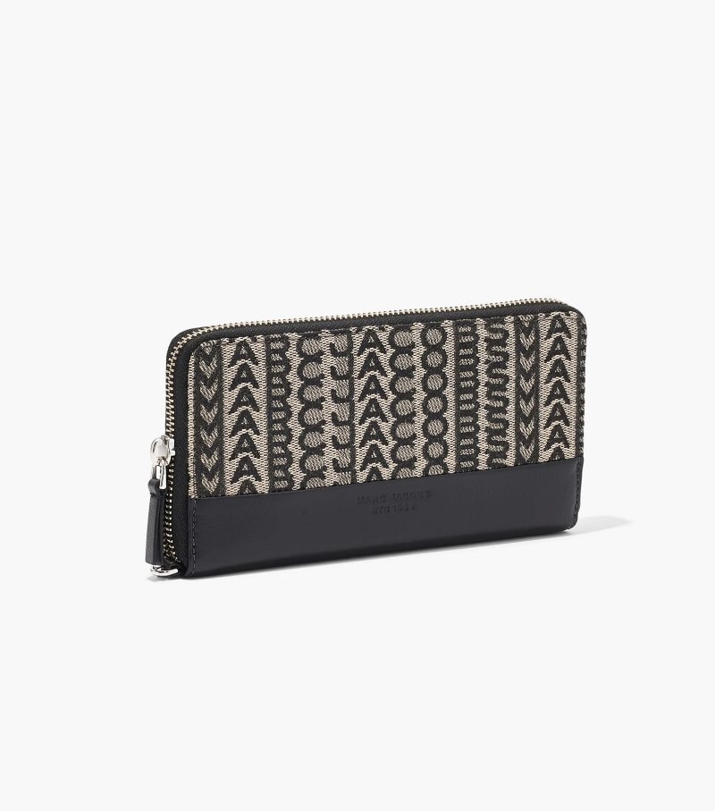 Carteiras Marc Jacobs The Monogram Jacquard Continental Wristlet Wallet Feminino Bege Multicoloridas | MN7-9995