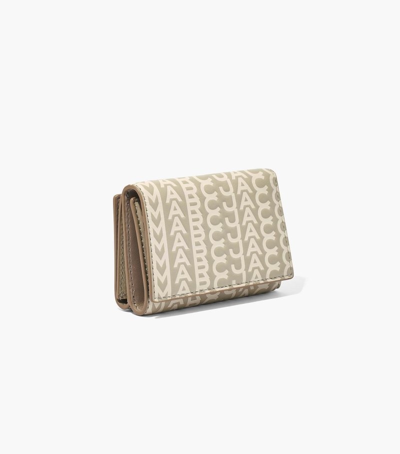 Carteiras Marc Jacobs The Monogram Medium Trifold Wallet Feminino Caqui | BE5-0197