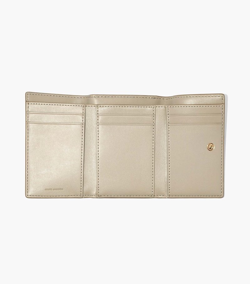 Carteiras Marc Jacobs The Monogram Medium Trifold Wallet Feminino Caqui | BE5-0197