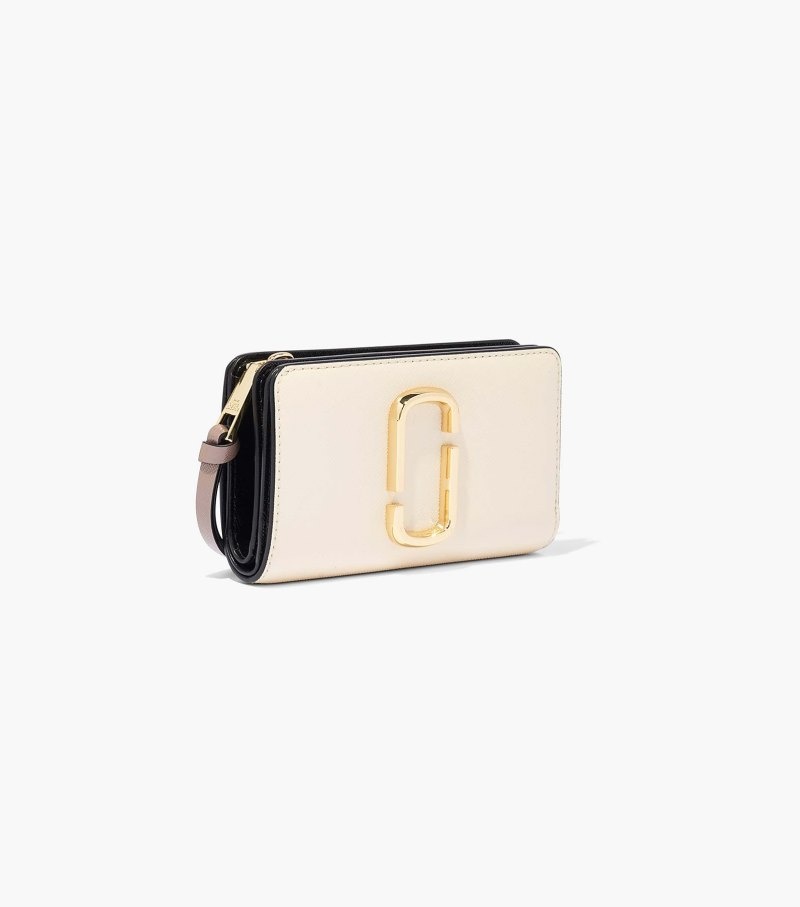 Carteiras Marc Jacobs The Snapshot Compact Wallet Feminino Branco Multicoloridas | VF8-8997