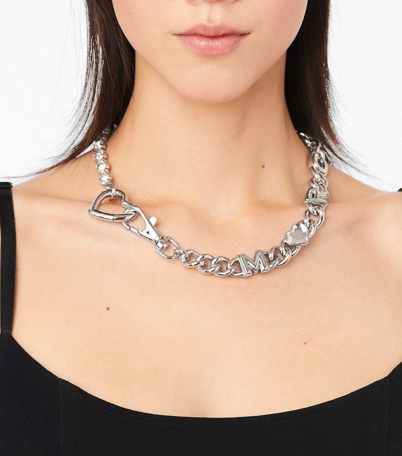 Colar Marc Jacobs The Charmed Heart Chain Necklace Feminino Prateadas | TW3-0772