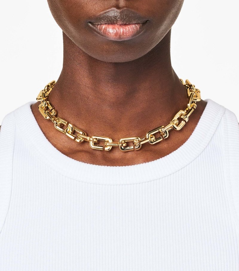 Colar Marc Jacobs The J Marc Chain Link Necklace Feminino Douradas | CI8-7838