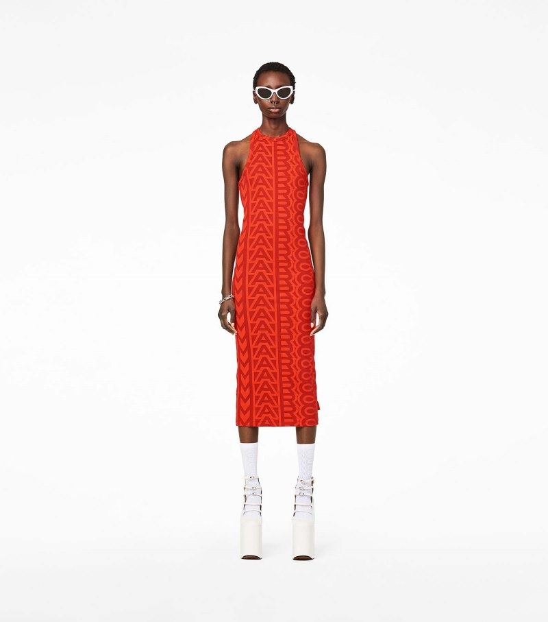 Vestidos Marc Jacobs The Monogram Racer Rib Vestidos Feminino Laranja Vermelhas | HF4-1285