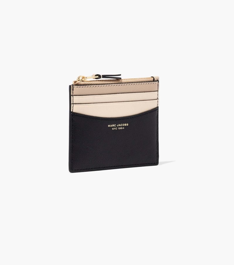 Estojo De Cartão Marc Jacobs The Slim 84 Colorblock Zip Card Case Feminino Pretas Multicoloridas | YK9-7046