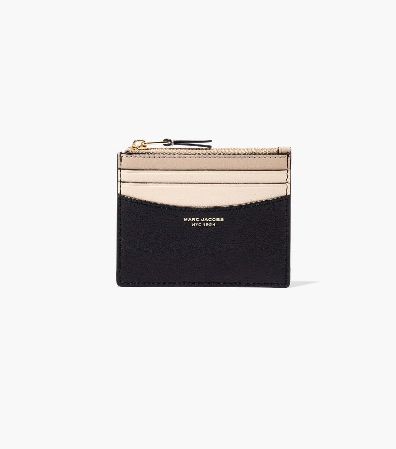 Estojo De Cartão Marc Jacobs The Slim 84 Colorblock Zip Card Case Feminino Pretas Multicoloridas | YK9-7046