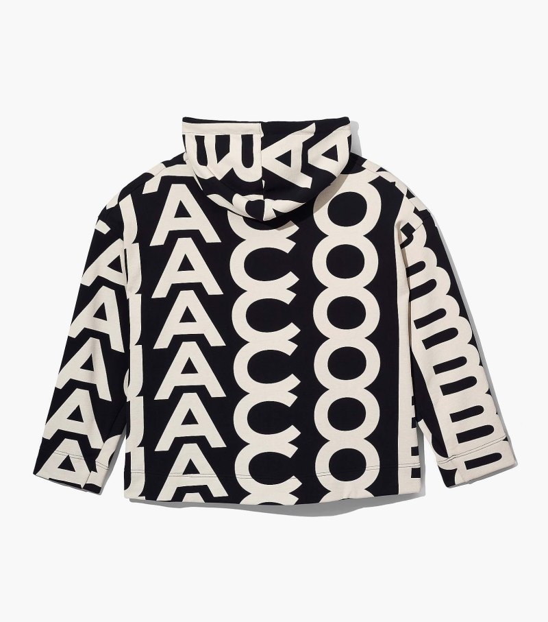 Moletom com Capuz Marc Jacobs Monogram Oversized Hoodie Feminino Pretas Branco | PF8-2111